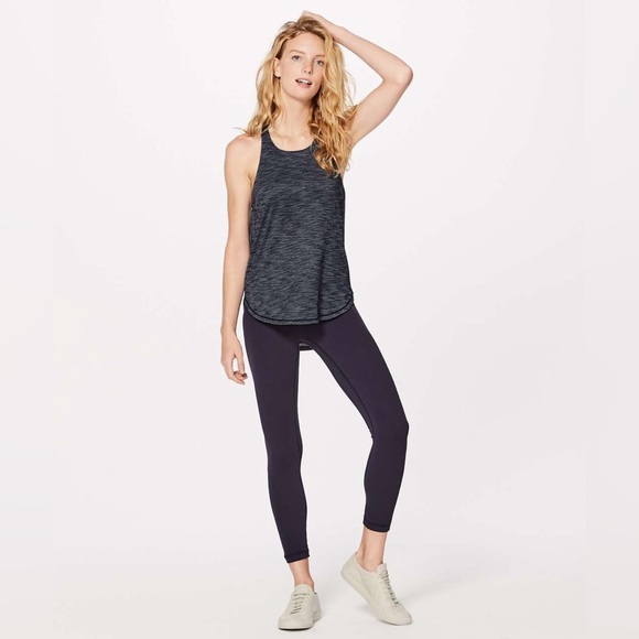 Lululemon Raise The Barre Tank Heathered Deep Navy Size 8 - Picture 1 of 8